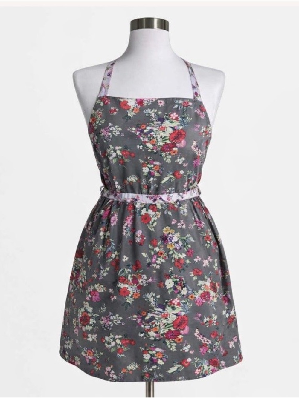 Vera Bradley Hope Blooms Gray Fllral Pinafore Apron OS